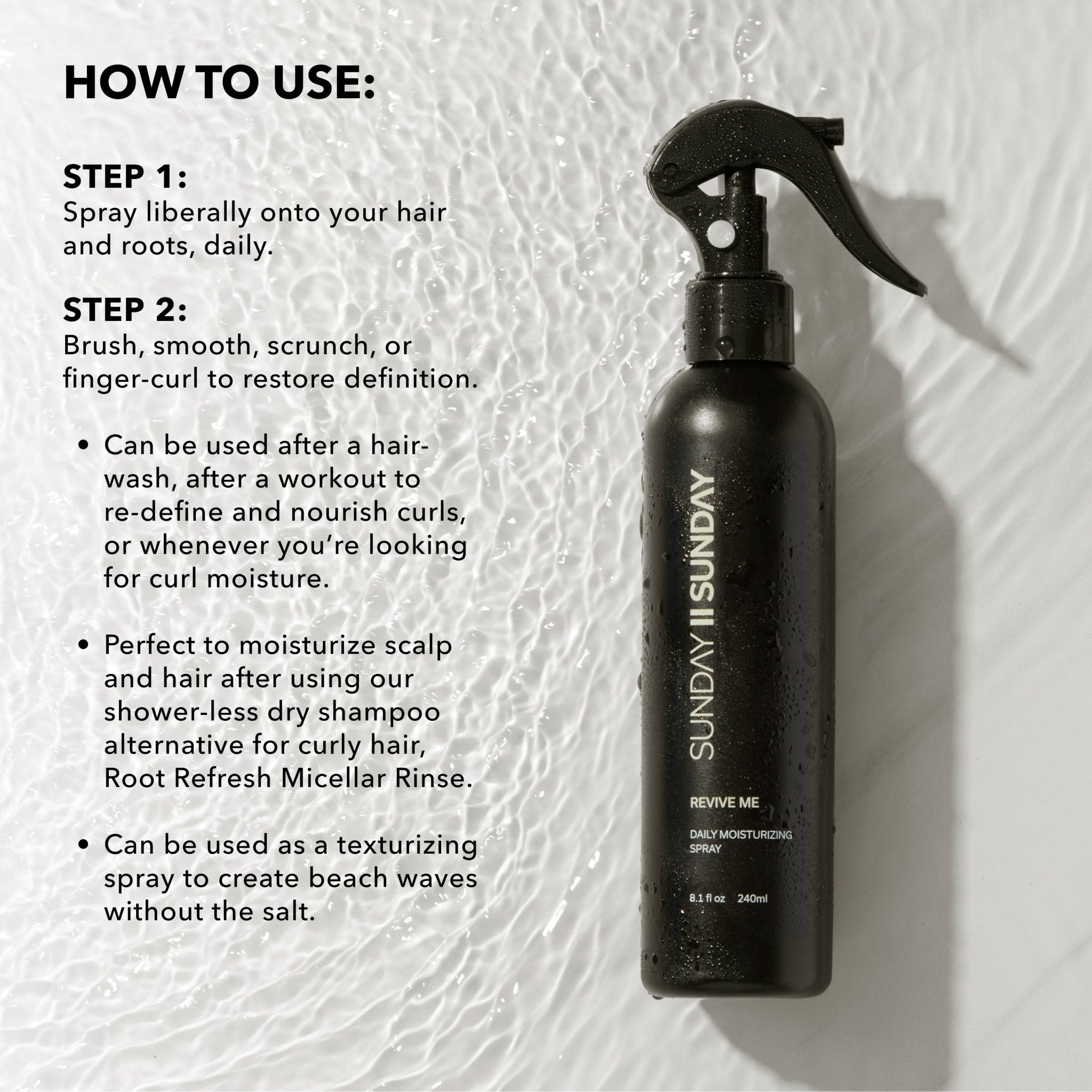 Revive Me Daily Moisturizing Spray with Argan Oil and Green Tea - SUNDAY II SUNDAY